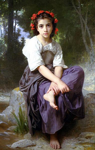 William-Adolphe Bouguereau At the Edge of the Brook China oil painting art